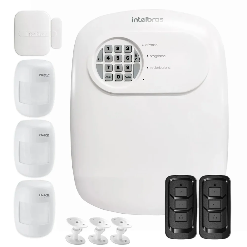 Kit Central De Alarme Anm 24 Net Intelbras, 1 Sensor Xas 4010 Smart, 3 Sensor Ivp 3000 Cf