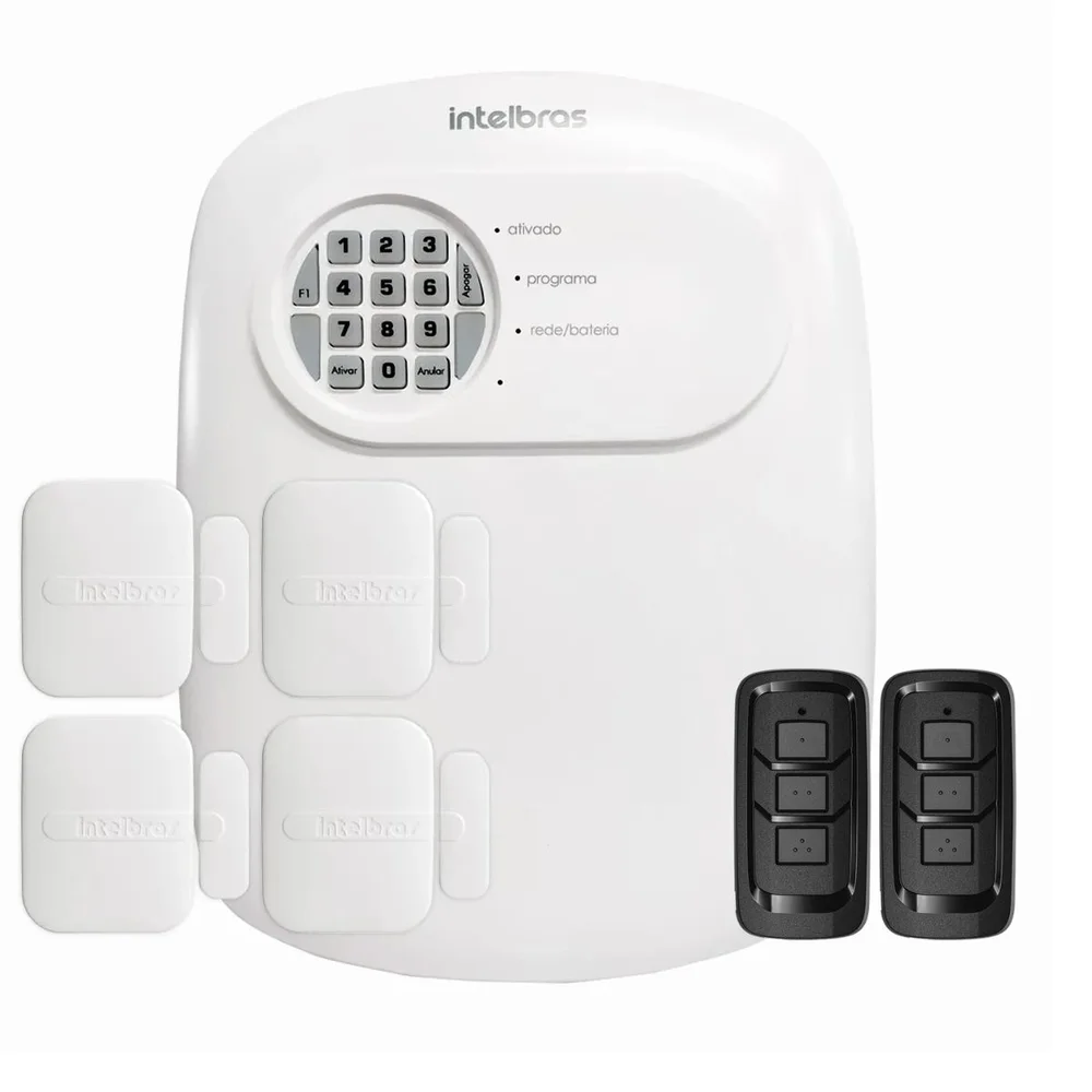 Kit Central De Alarme Anm 24 Net Intelbras 4 Sensores Magnético Abertura Porta Janela Xas 4010 Smart