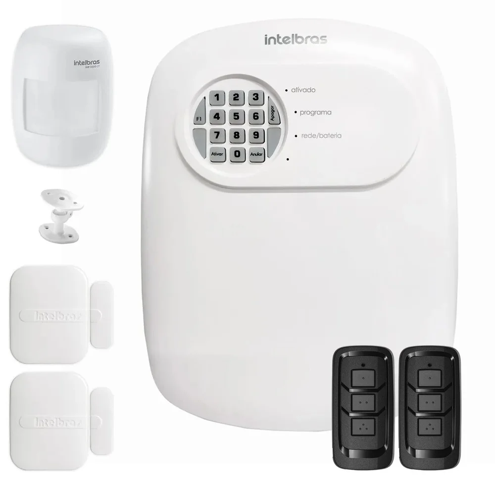 Kit Central De Alarme Anm 24 Net Intelbras 2 Sensor Xas 4010 Smart Sensor Ivp 3000 Cf