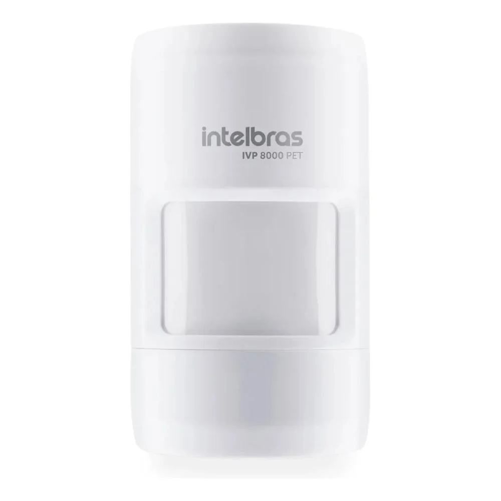 Sensor de Presença Intelbras Infravermelho, Detecção Até 12M, Passivo, Sem Fio, Pet Immunity 20Kg, Uso Interno - IVP 8000 PET