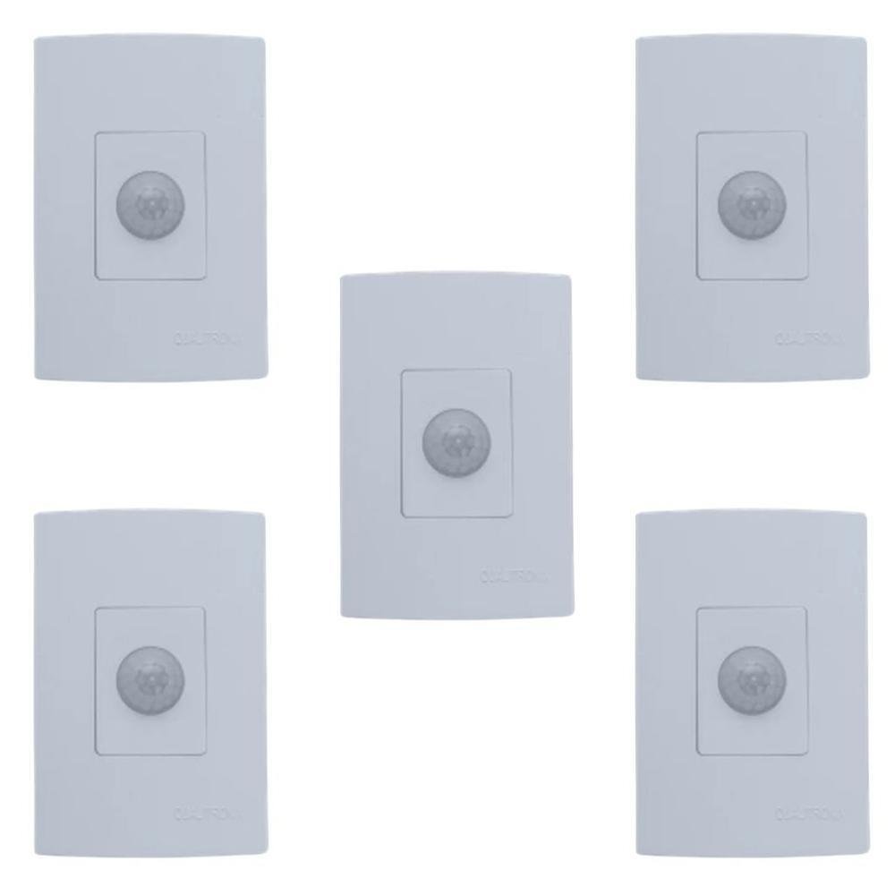 Kit 5x Sensor De Presença Qualitronix, Embutir Sem Chave, Lente 180º, 6 Funções - Qi2mb
