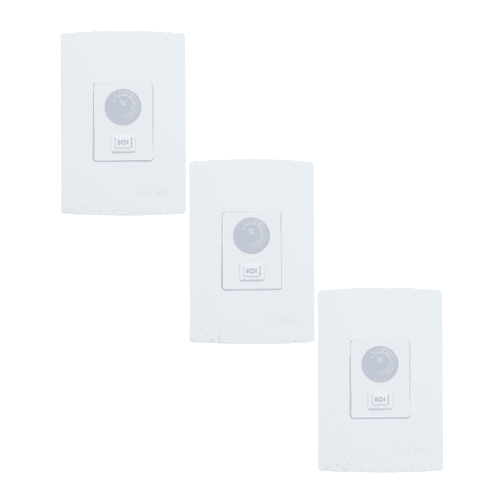 Kit 3x Sensor de Presença Qualitronix, Embutir Com Chave, Lente 180º, 6 Funções - Qi6mb