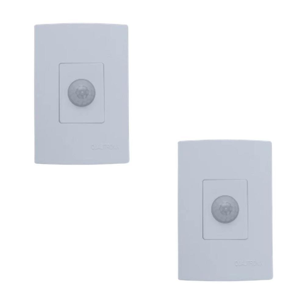 Kit 2x Sensor De Presença Qualitronix, Embutir Sem Chave, Lente 180º, 6 Funções - Qi2mb