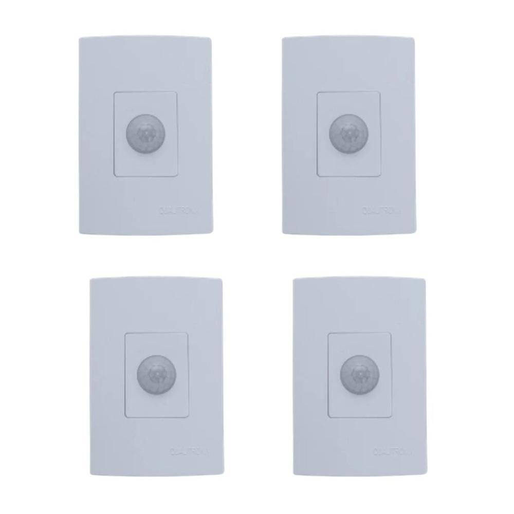 Kit 4x Sensor De Presença Qualitronix, Embutir Sem Chave, Lente 180º, 6 Funções - Qi2mb