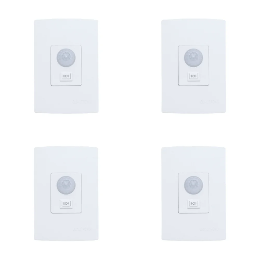 Kit Sensor De Presença | Embutir Com Chave | Lente 180º | 6 Funções | Qi6mb 4 Pçs.