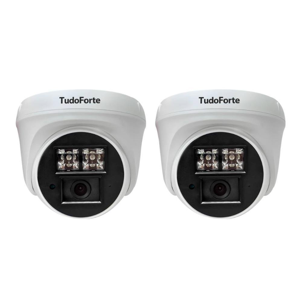 Kit 2 Câmeras De Segurança Dome Interna Full Hd 1080p Com Visão Noturna De 20 Metros E Lente 2.8mm Tudo Forte