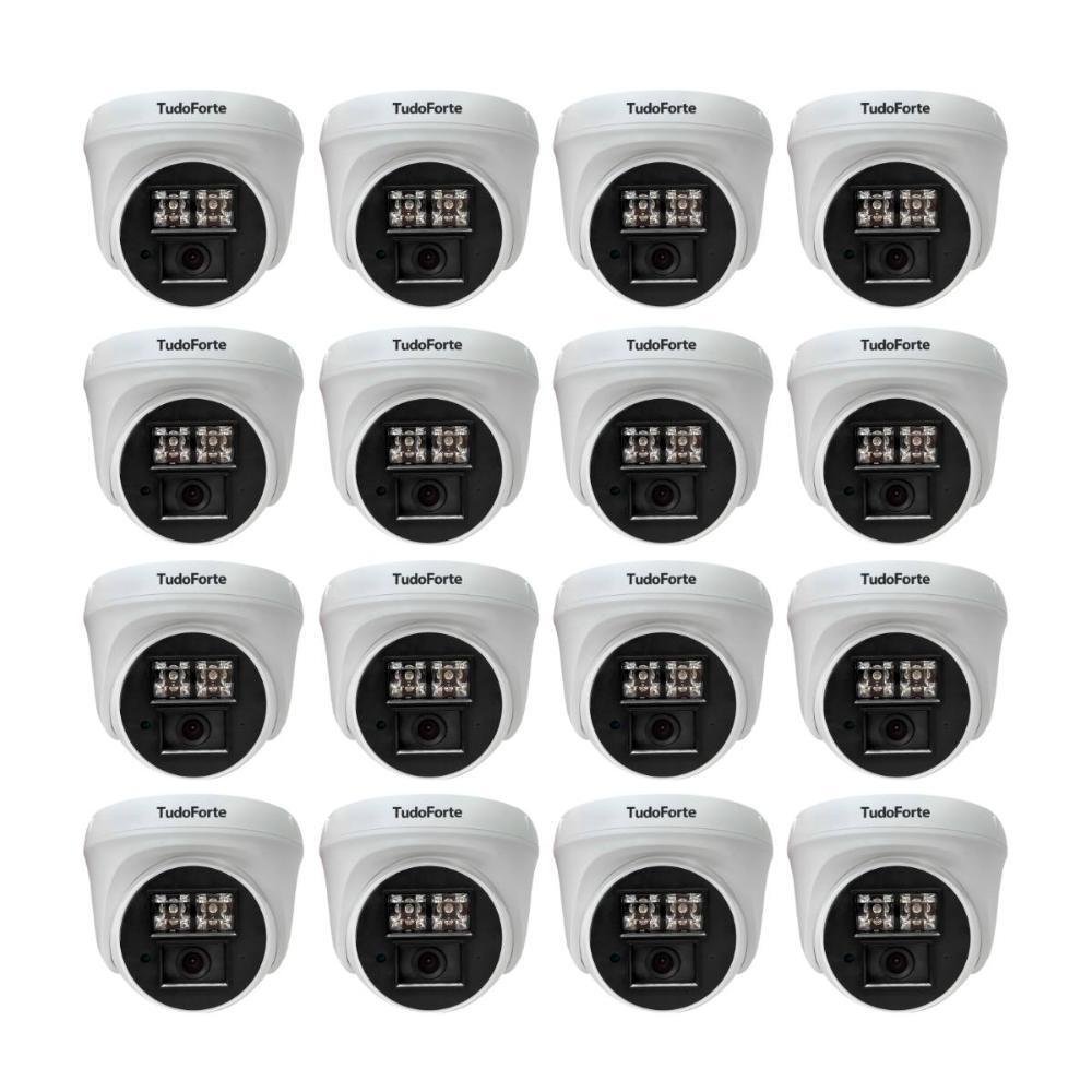 Kit 16 Câmeras De Segurança Dome Interna Full Hd 1080p Com Visão Noturna De 20 Metros E Lente 2.8mm Tudo Forte
