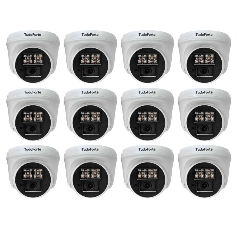 Kit 12 Câmeras De Segurança Dome Interna Full Hd 1080p Com Visão Noturna De 20 Metros E Lente 2.8mm Tudo Forte