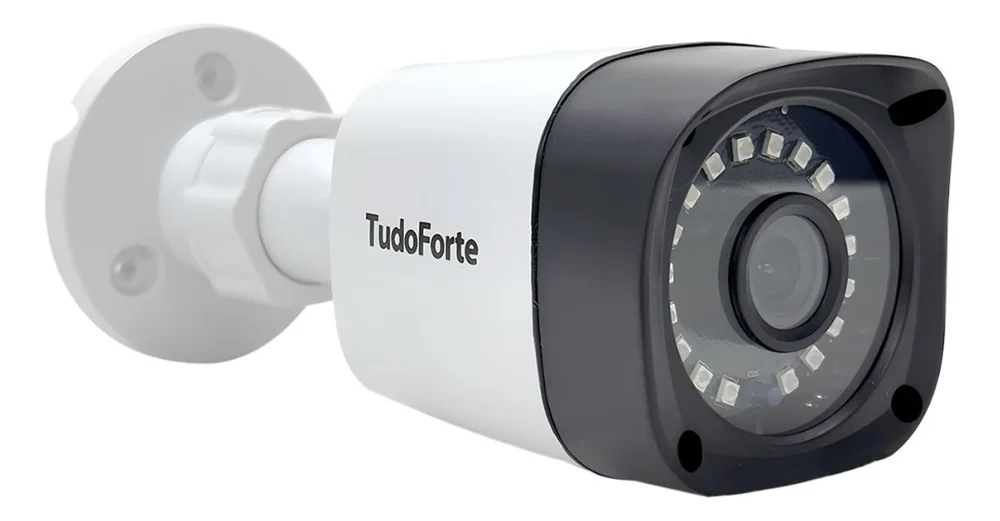 Câmera De Segurança Tudo Forte Bullet,  Full HD, 1080P, Lente 2.8mm, Proteção IP66, Branca
