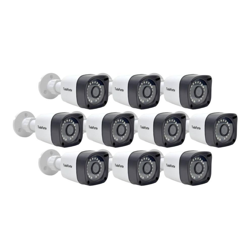 Kit 10 Câmeras De Segurança, FULL HD, 1080p 2mp, Bullet, 20 Metros, Infravermelho, Lente 2.8mm