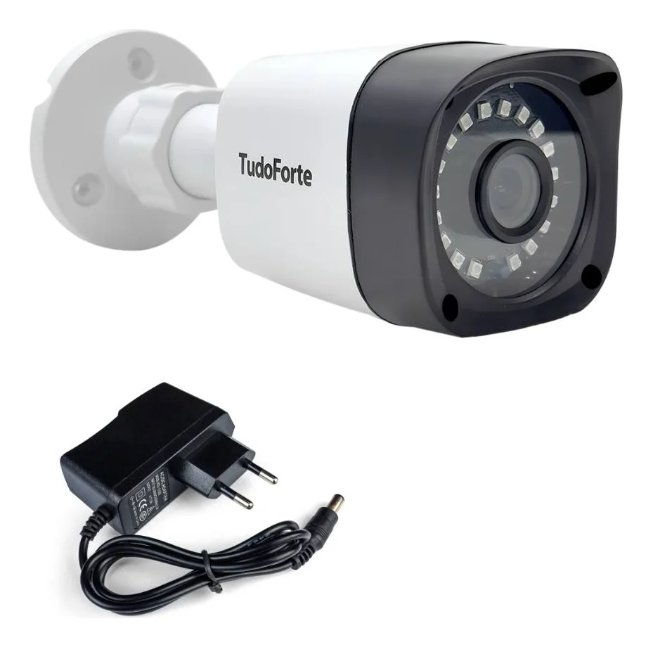 Câmera De Segurança Full Hd 1080p 2mp Bullet 20 Metros Infravermelho Lente 2.8mm Tudo Forte + Fonte