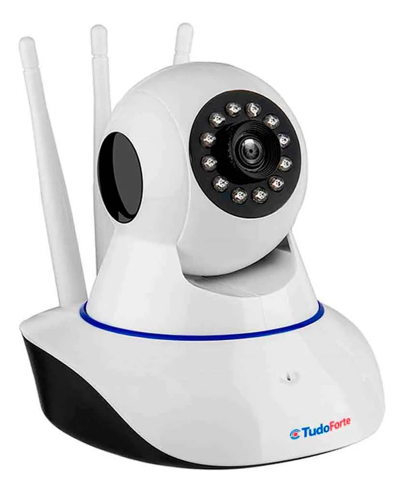 Câmera de Segurança Tudo Forte Bullet IP, HD, Lente 3.6 mm, Com Áudio, Grava Em Cartão SD, Com 2 Antenas, Visão Noturna