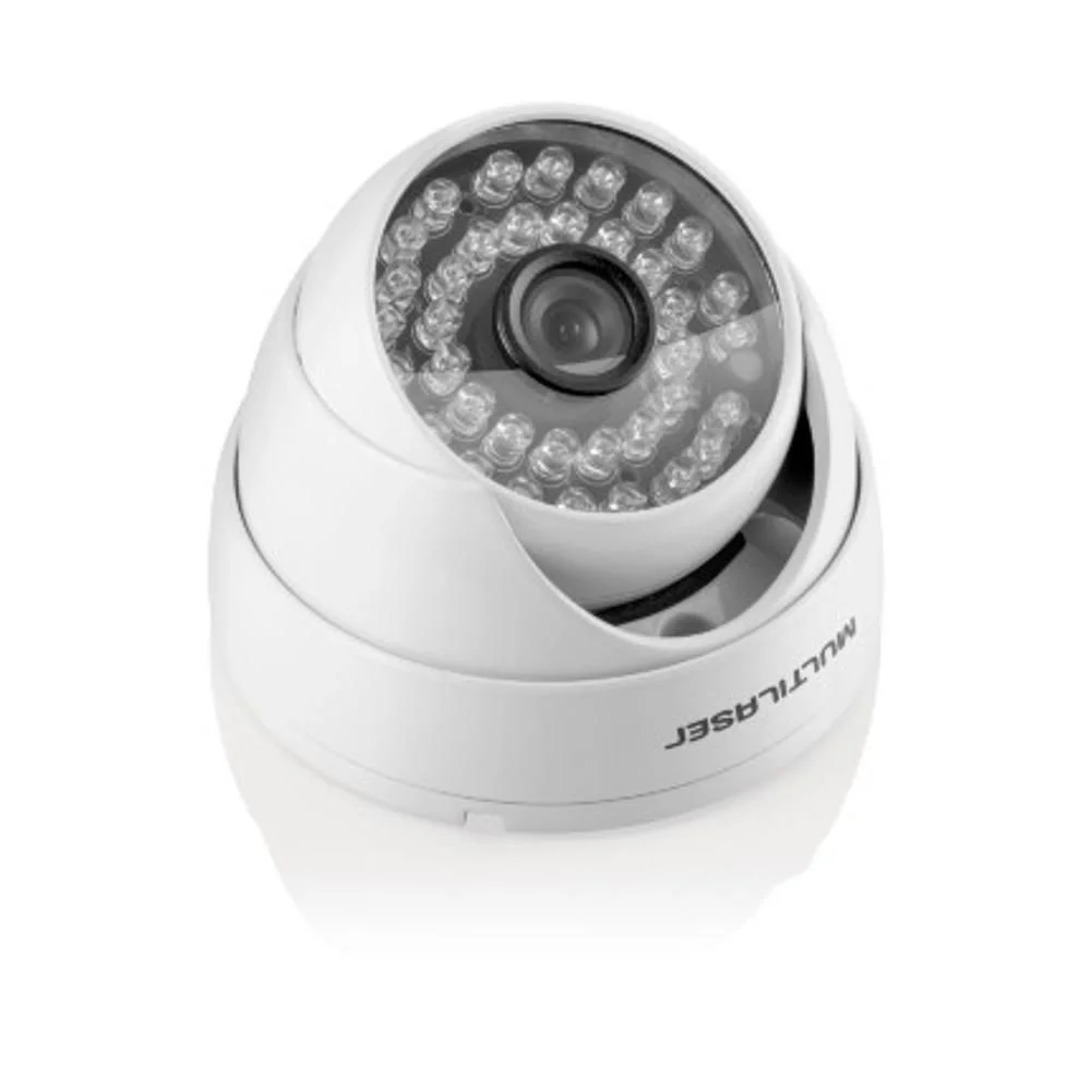 Câmera De Segurança Dome Metal 960p Ahd 24 Leds Lente 2.8mm Branca Multi Se140