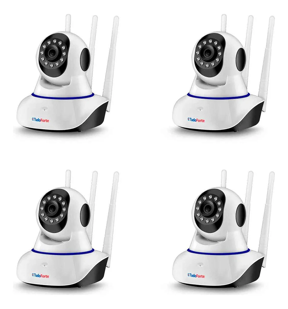 Kit 4 Câmeras De Segurança Ip Sem Fio Wifi Hd 720p Robo Wireless