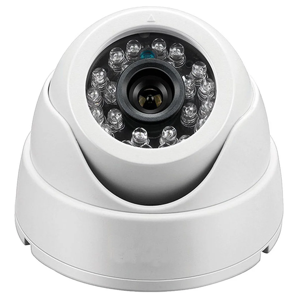 Camera Dome Ccd Infra Vermelho 24 Leds 20mts Linha 3,6mm Branca