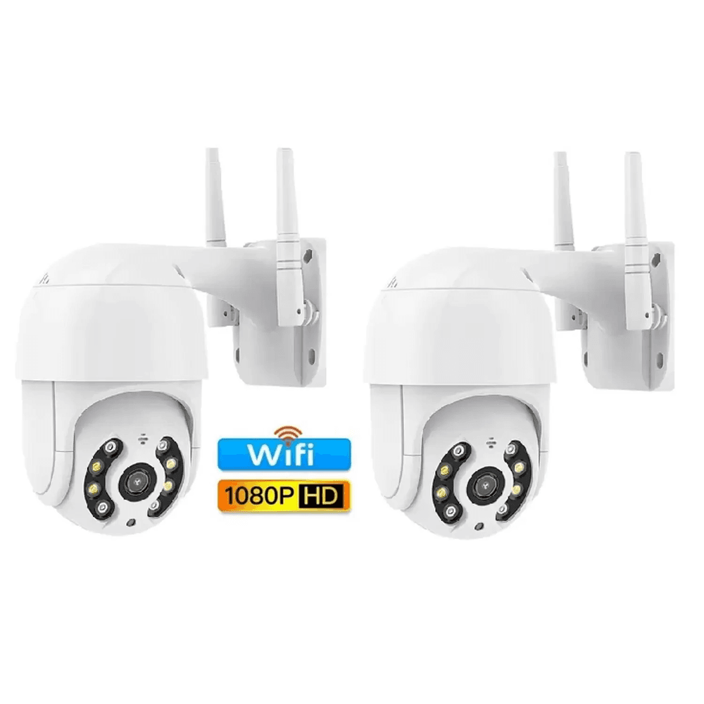 Kit 2 Câmera Ip Externa Speed Dome Wifi Auto Tracking Ip66 Ptz