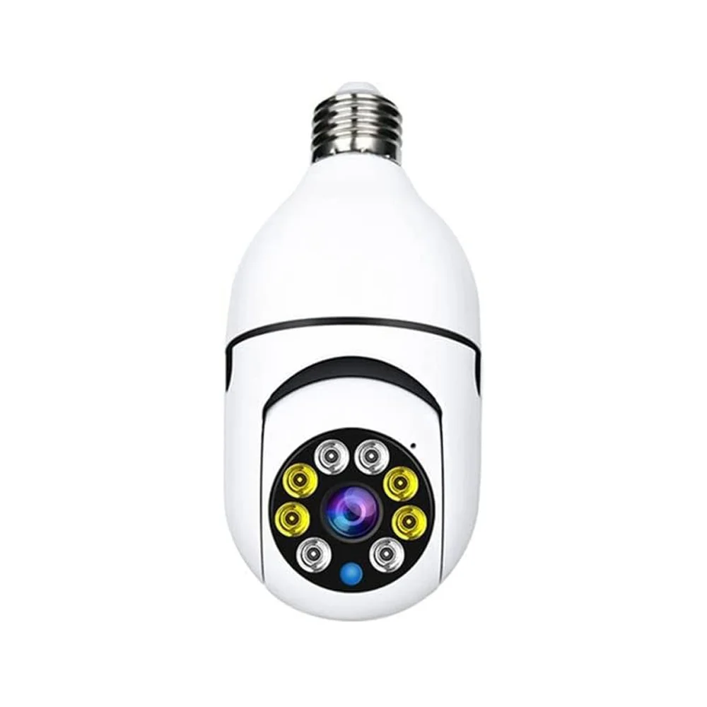 Câmera Lâmpada De Segurança Wifi, 1080p Câmera De Base E27 Com Visão Noturna