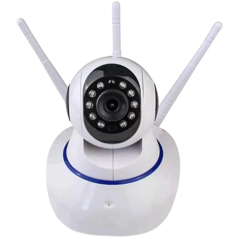 Câmera Ip Sem Fio 360° 3 Antenas Hd Wifi Visão Noturna Alarm