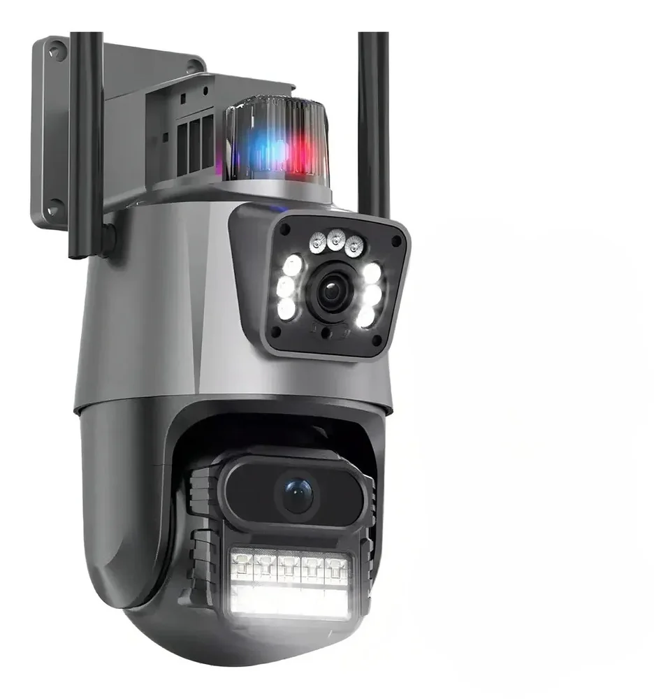 Câmera De Segurança Externa Dupla 4k, 6mp, Sirene Policial, Visão Noturna, Wifi