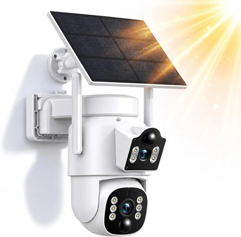 Câmera De Segurança Ip Solar Wi-fi 2k Com Lente Dupla | Visão Noturna Colorida