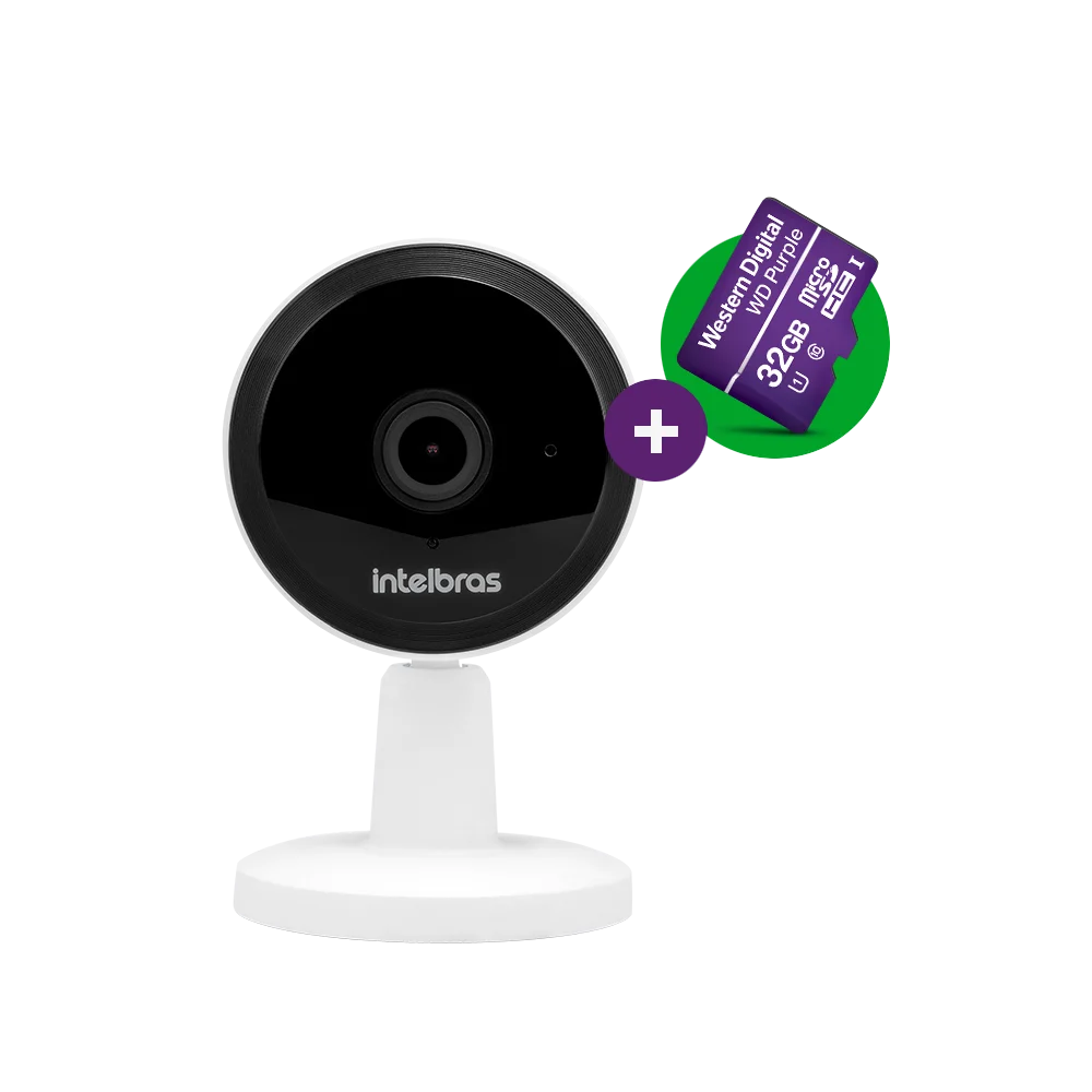 Câmera Wi-fi Imx1 Intelbras Hd + Cartão 32gb Wd Purple