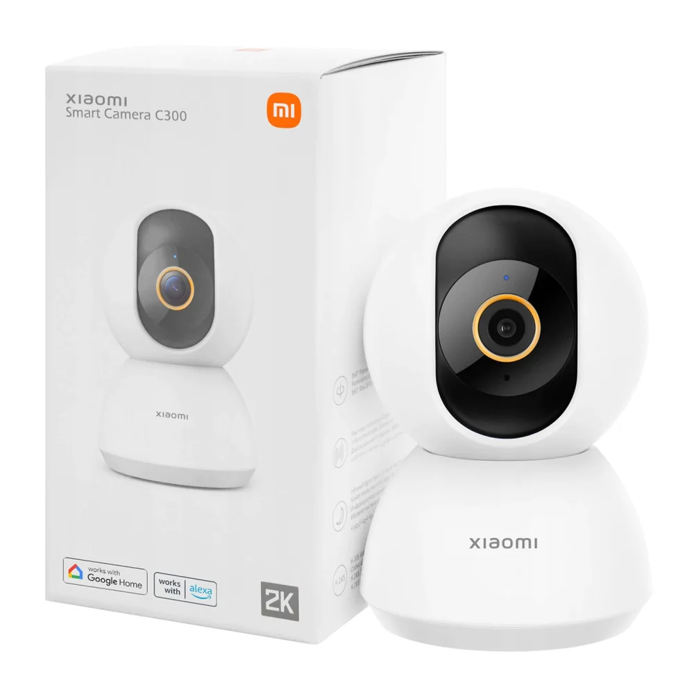 Câmera Xiaomi C300 2k Detecção Pessoas Visão Panorâmica Cor Branco
