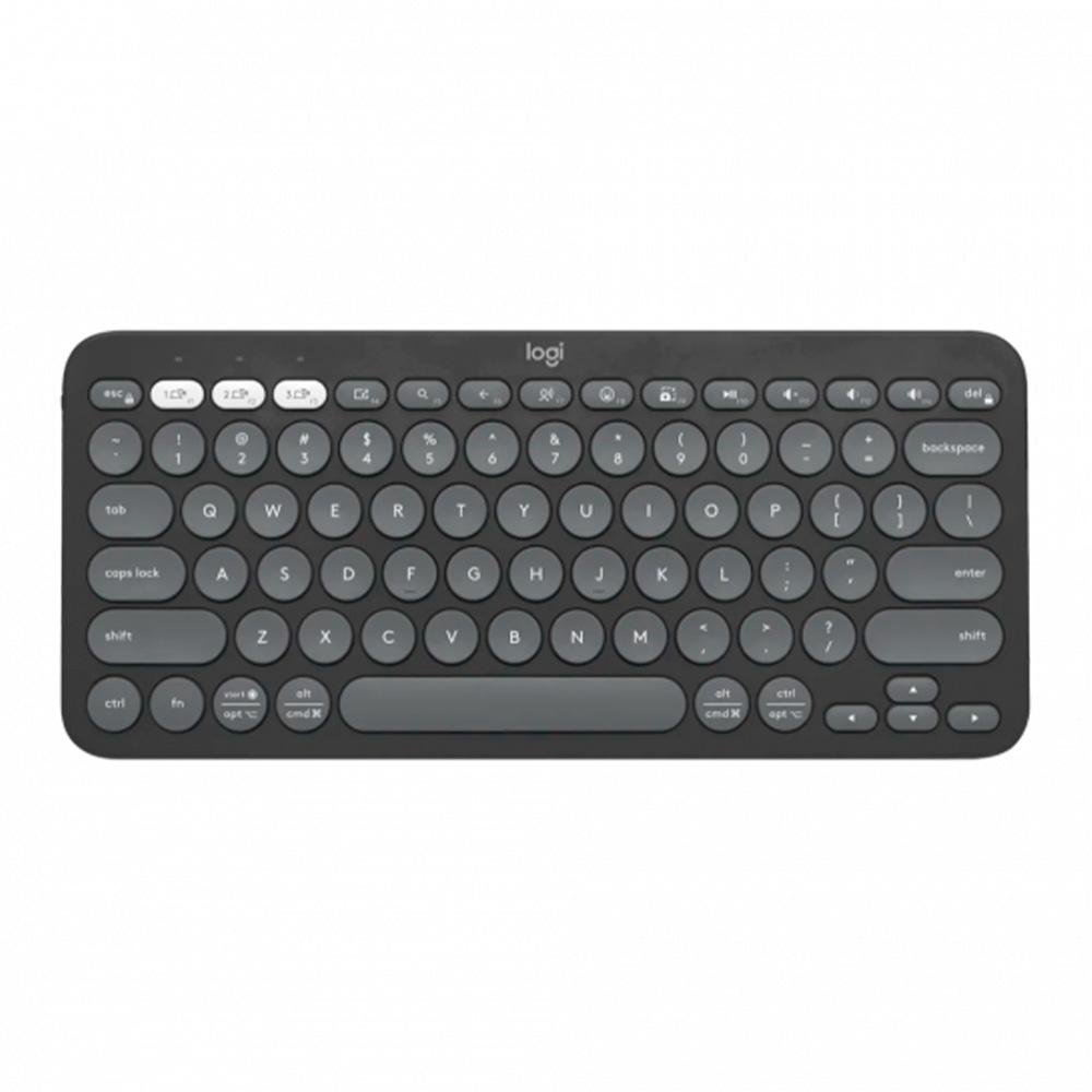 Teclado Sem Fio Logitech, Bluetooth e USB, Pebble Keys 2 K380s, Easy-Switch e Pilha Inclusa, Grafite - 920-011789
