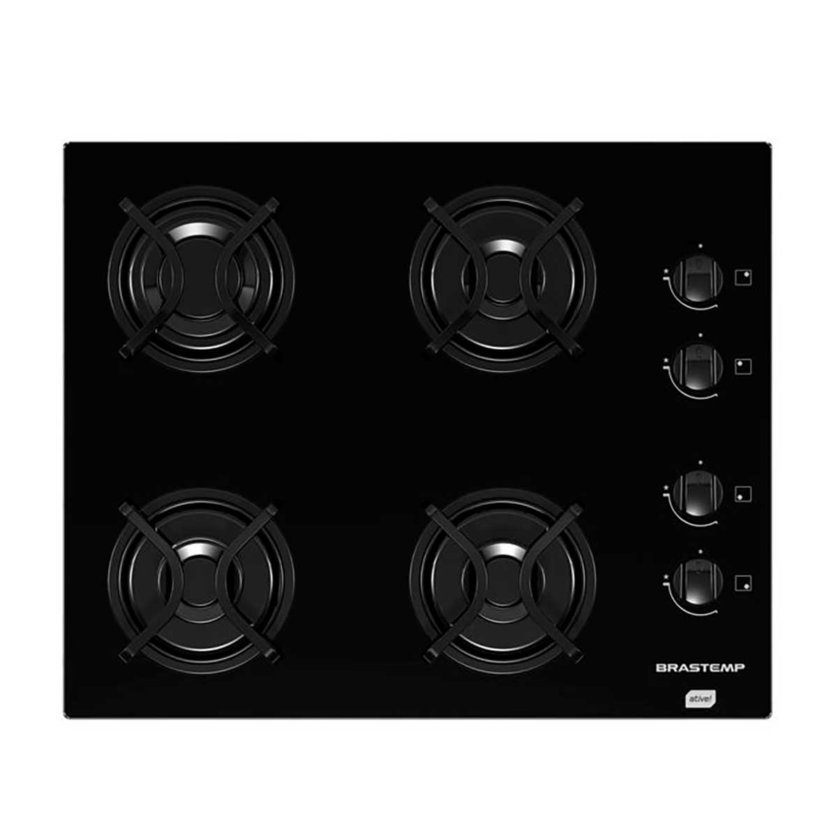 Cooktop 4 bocas Brastemp com Grades Piatina e Acendimento Automático - BDD61AE Bivolt