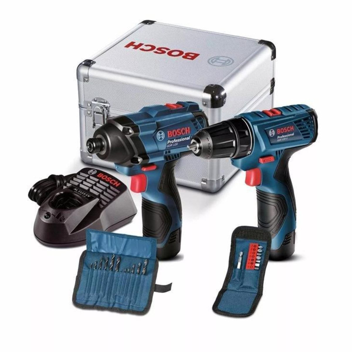 Furadeira Parafusadeira Bosch GSR 120 Li + Chave de Impacto GDR 120 Li, com Maleta, 12 Volts