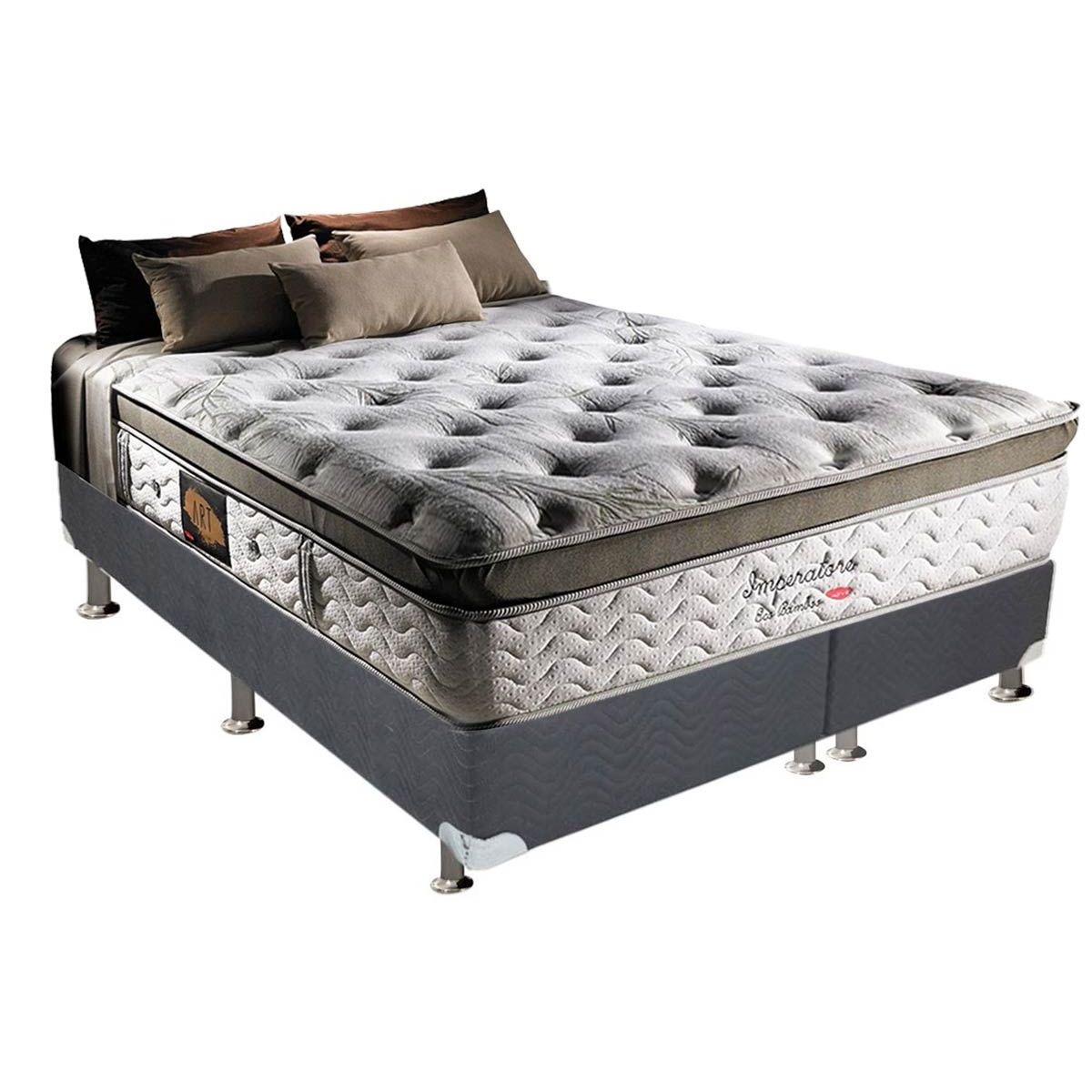 Conjunto Box-Colchão Herval Imperatore+Cama Queen 158x198
