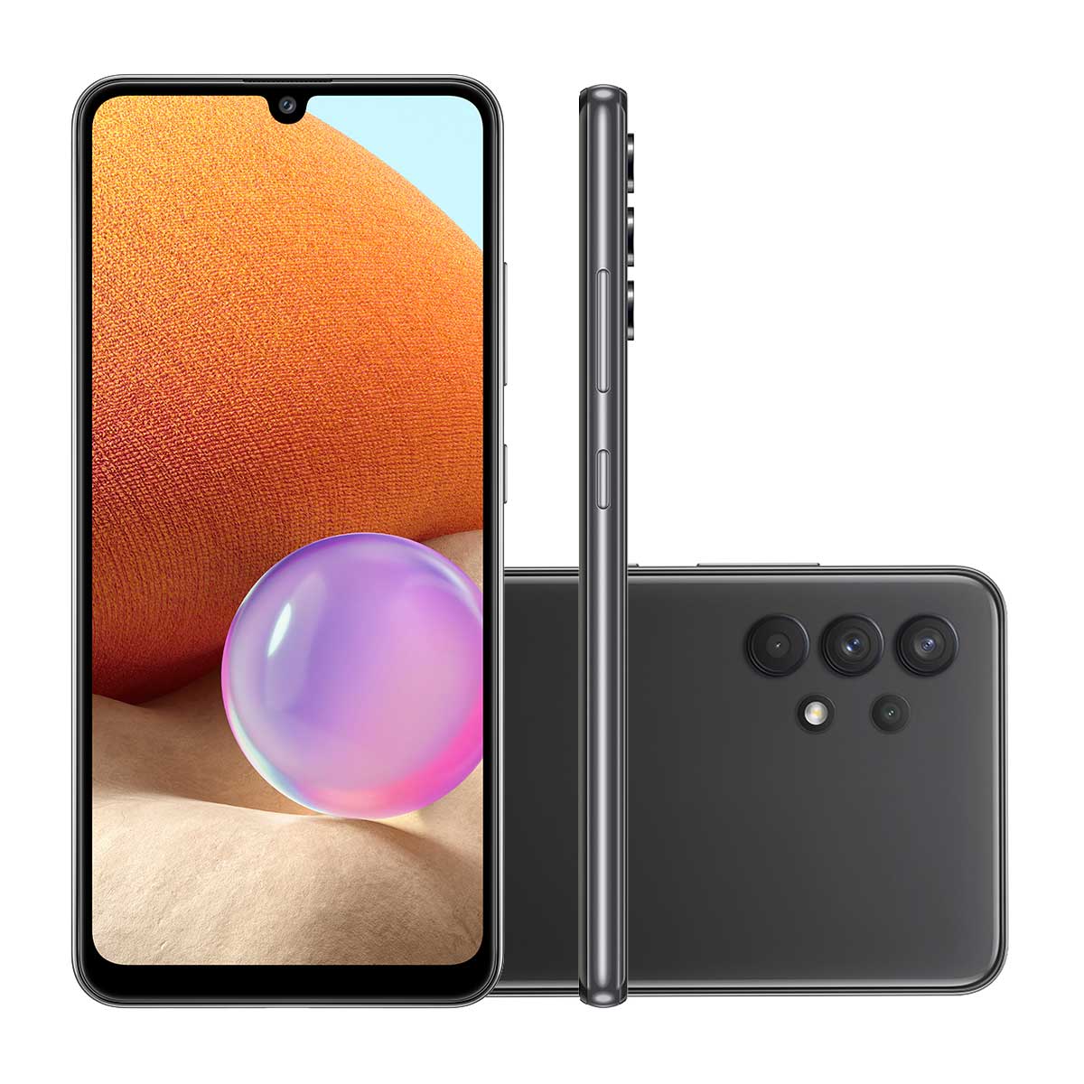 Smartphone Samsung A32 128GB Preto 4G Tela 6.4” Câmera Quádrupla 64MP Selfie 20MP Dual Chip Android 11.0