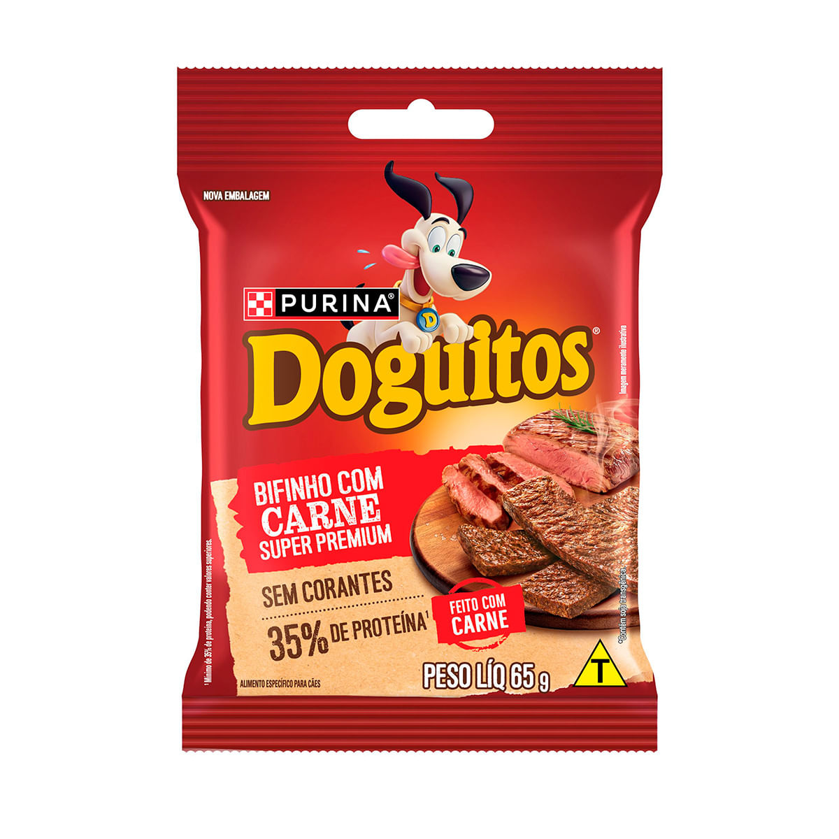 Bifinho para Cachorro Purina Doguitos Carne 65g