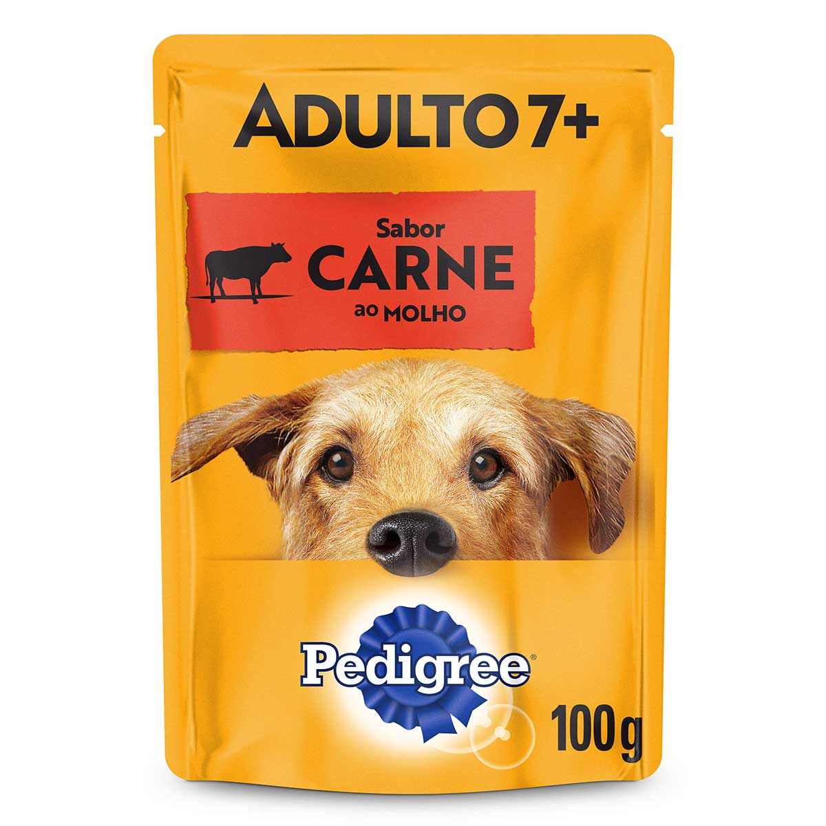 Ração Úmida Pedigree Sachê Carne ao Molho para Cães Adultos Sênior 7+ Anos 100 g