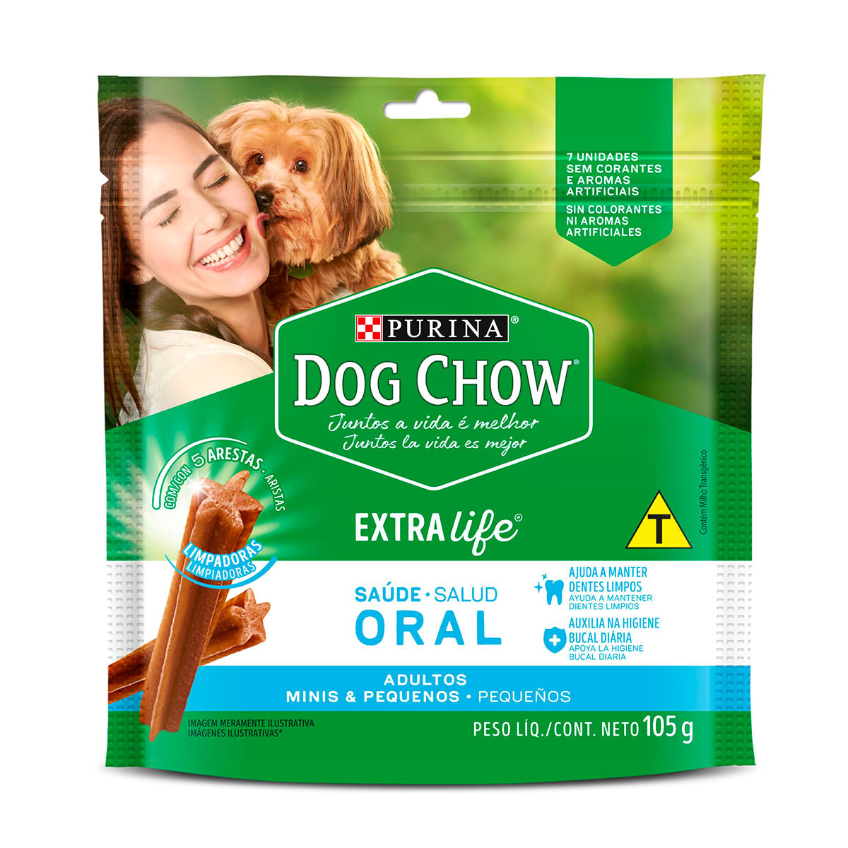 Petisco para Cachorro Dog Chow Saúde Oral Carne 105g
