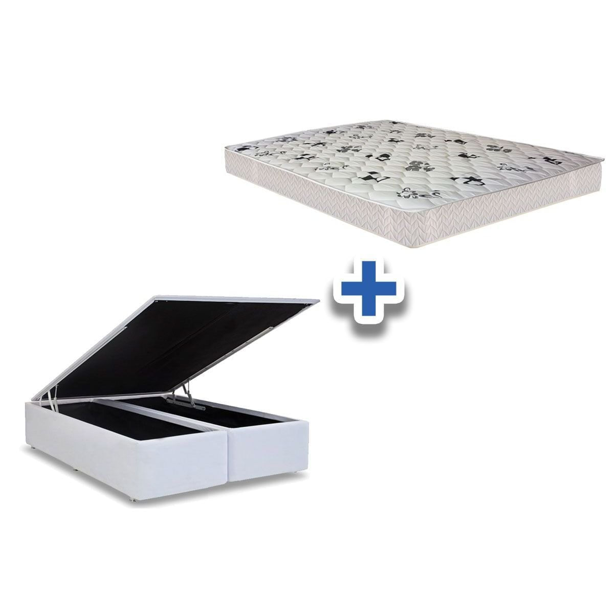 Conjunto Baú-Colchão Orthoflex D45 Cecina+Cama Queen 158