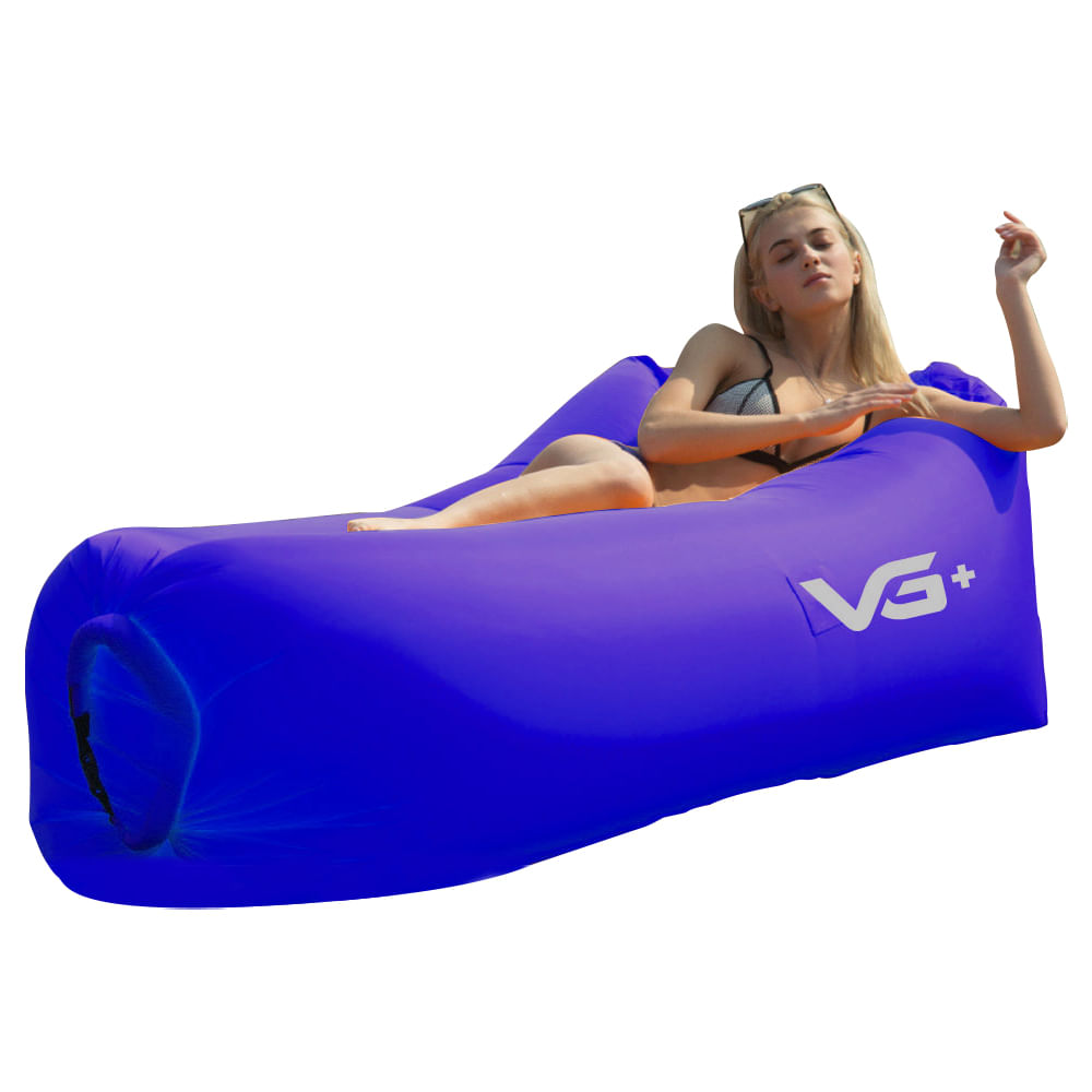 Sofá De Ar Inflável Camping Saco De Dormir Azul Vg+