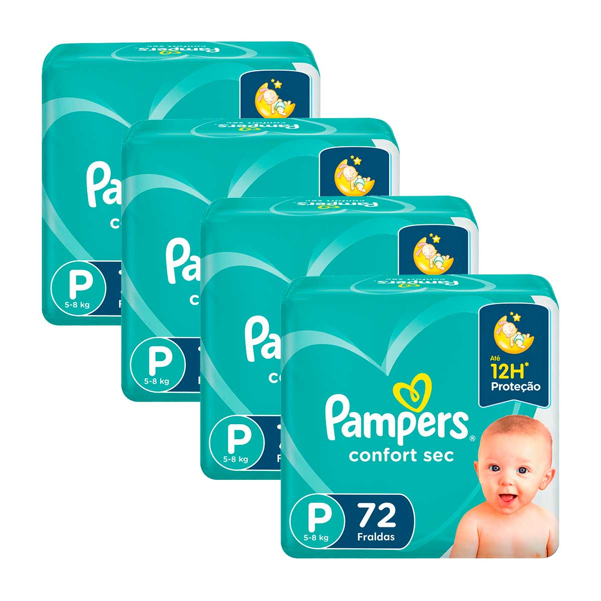 Kit Fralda Pampers P Confort Sec 288 Unidades