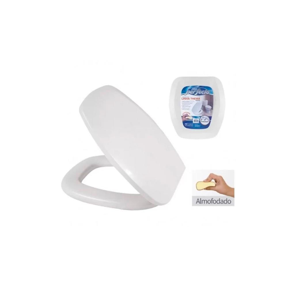 Assento Sanitário Plástico Almofadado Perfecto Thema Branco - Metasul, Opção: Branco(a)