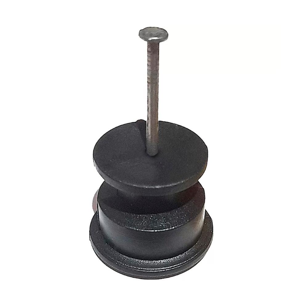 Isolador Roldana Plástico Fio Com Prego 100un Preto - Cni, Opção: Preto, Tamanho: 36x36
