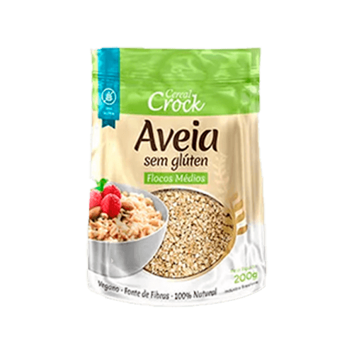 Aveia Em Flocos Médios Sem Glúten Leve Crock 200g
