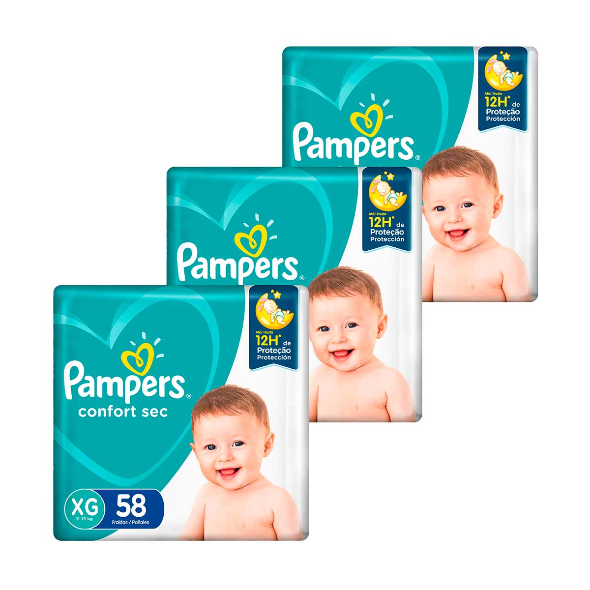 Kit de Fraldas Pampers XG Confort Sec Super - 174 Unidades