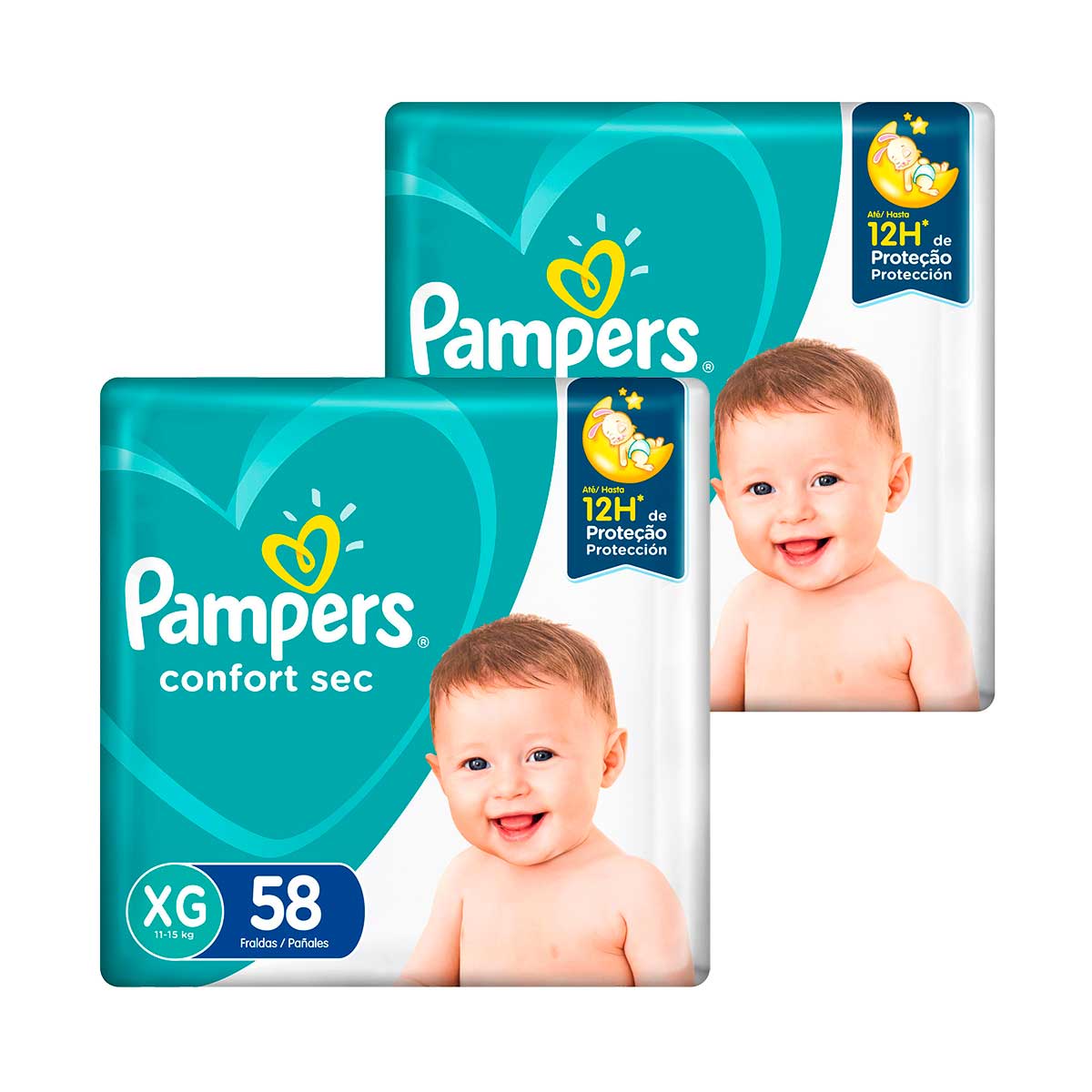 Kit de Fraldas Pampers XG Confort Sec Super - 116 Unidades