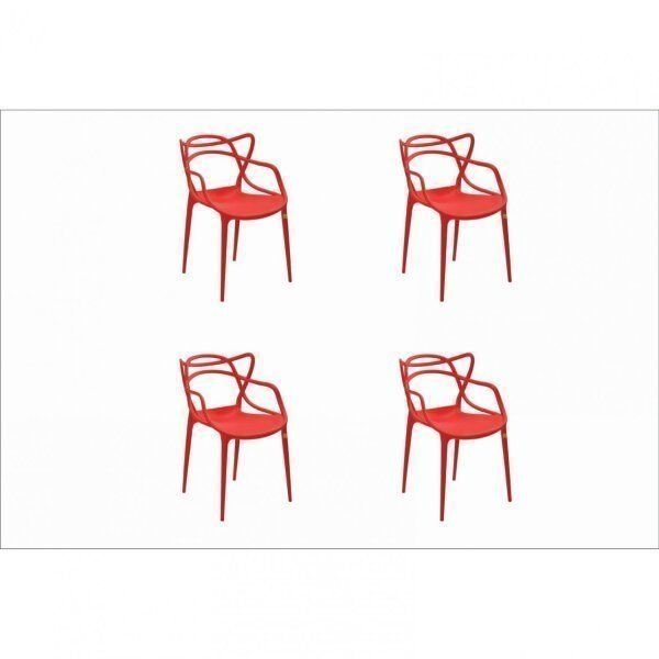 Kit 4 Cadeiras Allegra Rivatti Vermelho