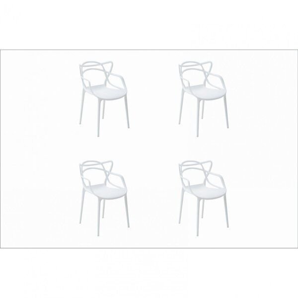 Kit 4 Cadeiras Allegra Rivatti Branco