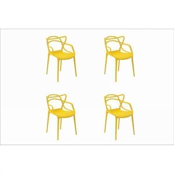 Kit 4 Cadeiras Allegra Rivatti Amarelo