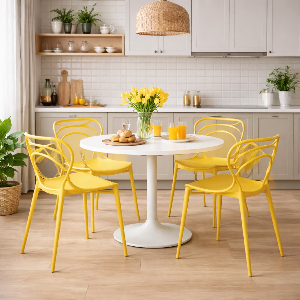 Kit 6 Cadeiras Allegra Rivatti Amarelo