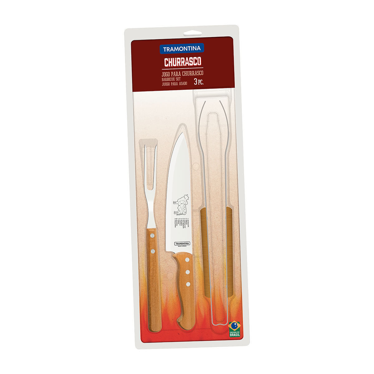Kit de Churrasco 3 Peças Inox Tramontina Churrasco 22399075