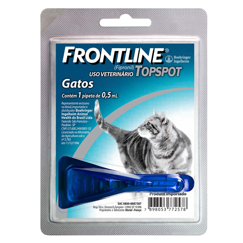 Antipulgas e Carrapatos Frontline Topspot para Gatos - 1 unidade