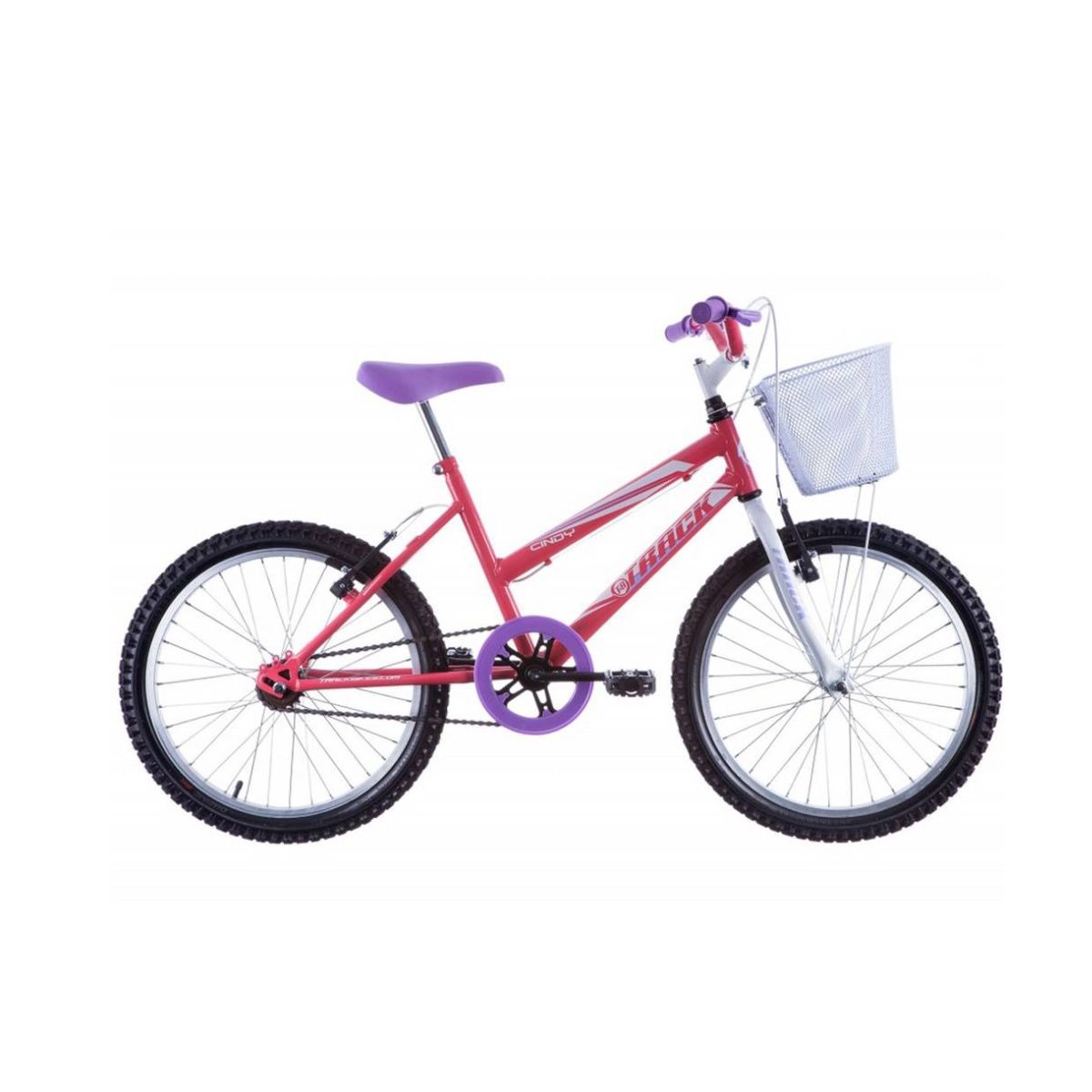 Bicicleta Cindy Track com Cesta Aro 20 Rosa