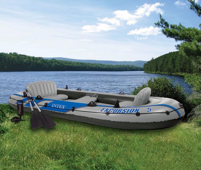 Bote Inflável Intex Excursion 5 #68325 Com Remos Bomba De Inflar